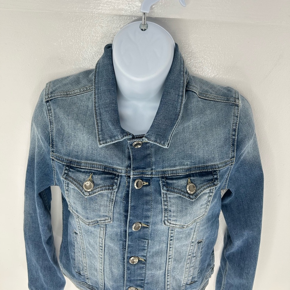 KanCan Los Angeles Denim Button Front Jean Jacket‎ Small Trucker KC7041/J-396 - Picture 5 of 13
